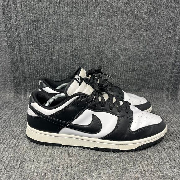 Nike Dunk Low Retro Panda Black White Leather Shoes Mens 12 DD1391-100 main image 8